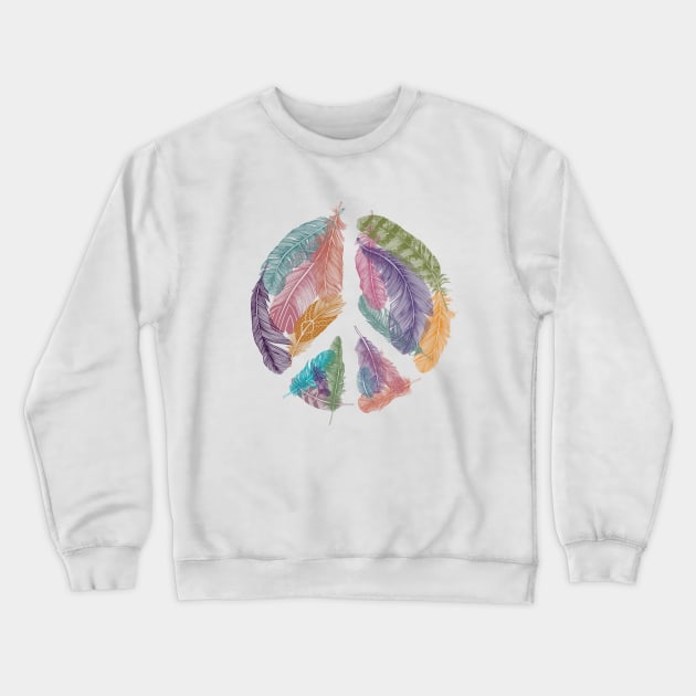 Peace Feathers Crewneck Sweatshirt by rcaldwell